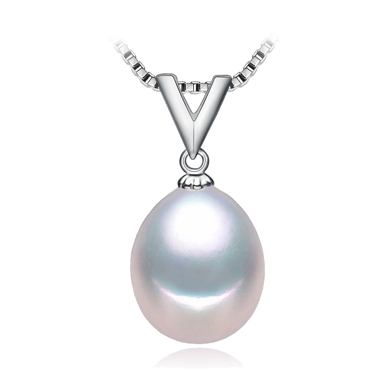 Picture of Majesty Diamonds MDS170008 Freshwater Pearls Solitaire Pendant Necklace in .925 Sterling Silver