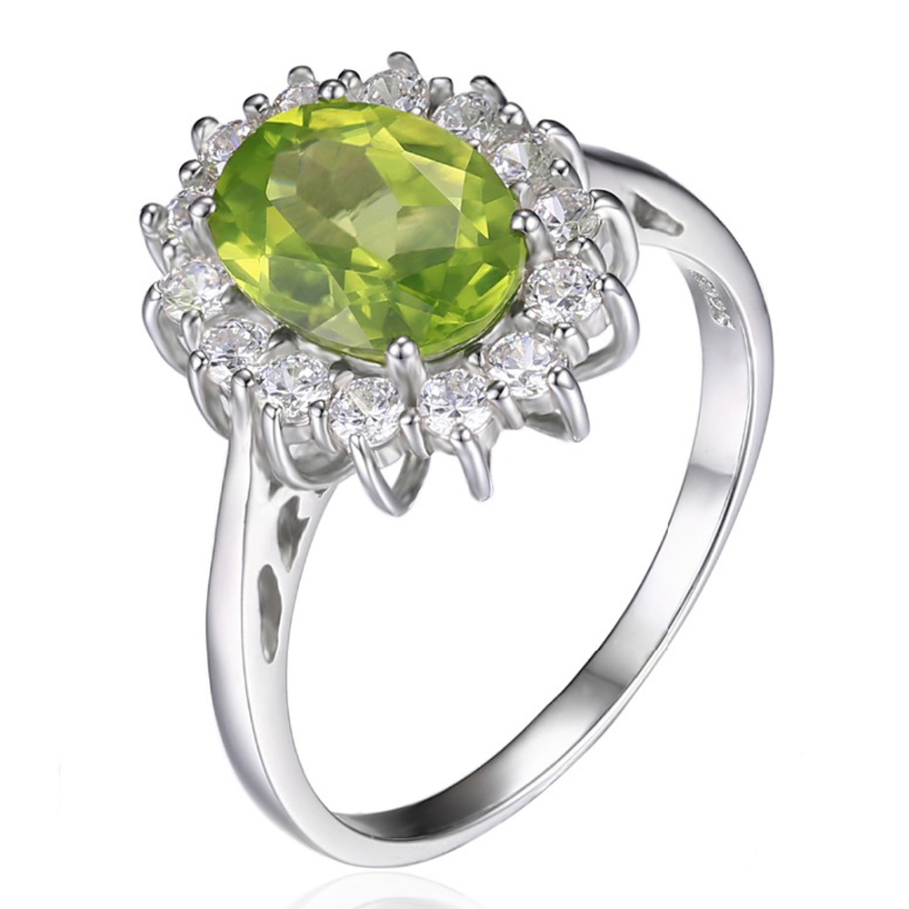 Picture of Majesty Diamonds MDS170240 2.75 CTW Oval Green Peridot Cocktail Ring in .925 Sterling Silver - Size 7