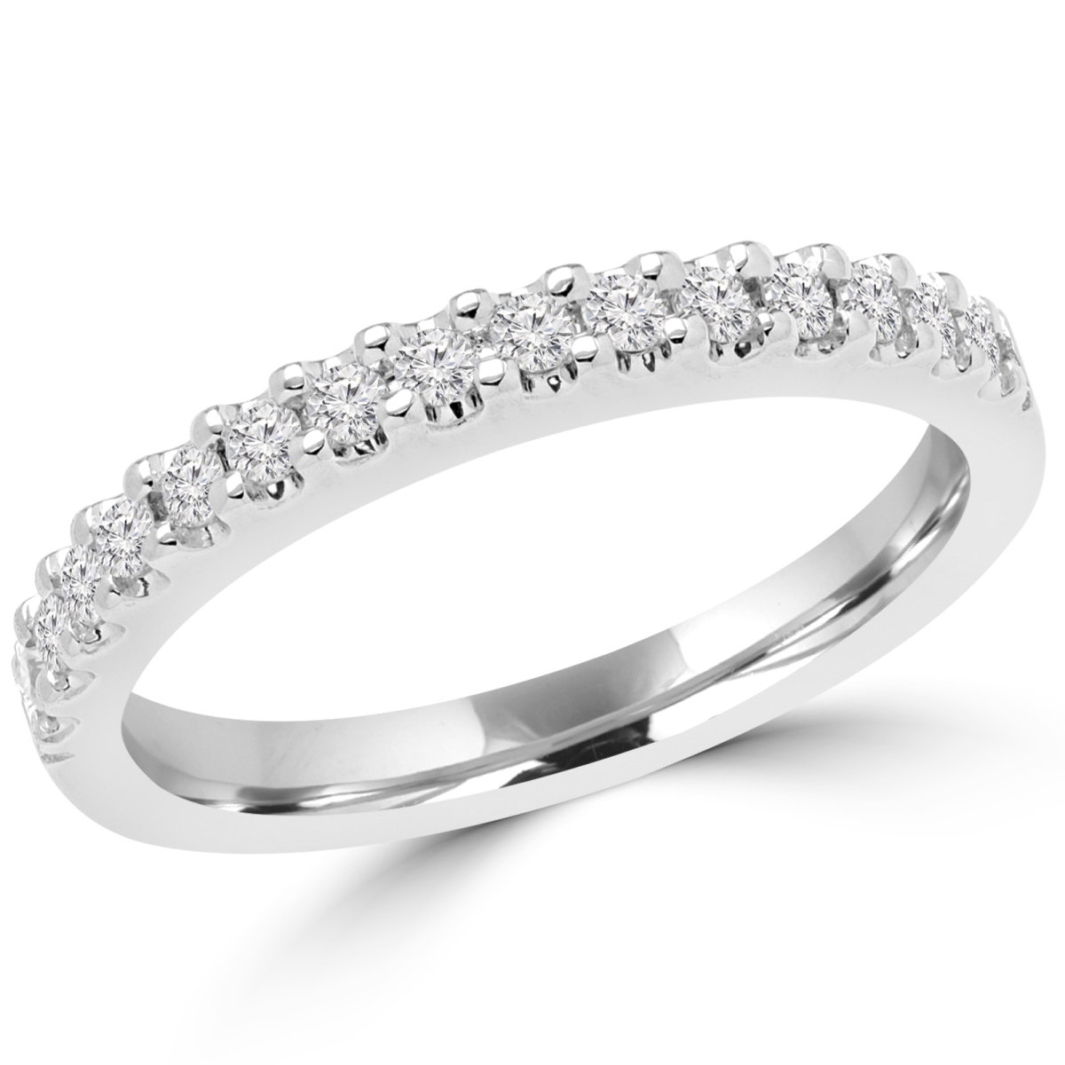 Picture of Majesty Diamonds MD160207-3.75 0.25 CTW Round Cut Diamond Wedding Anniversary Band Ring in 14K White Gold, Size 3.75