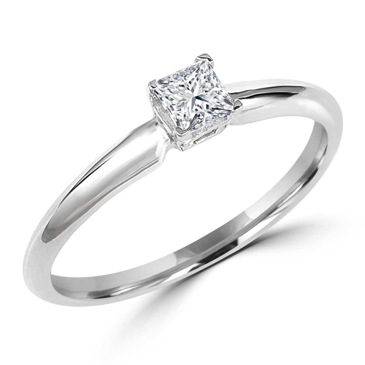 Picture of Majesty Diamonds MD170172-7.75 0.16 CT Princess Diamond Solitaire Engagement Ring in 10K White Gold - 7.75