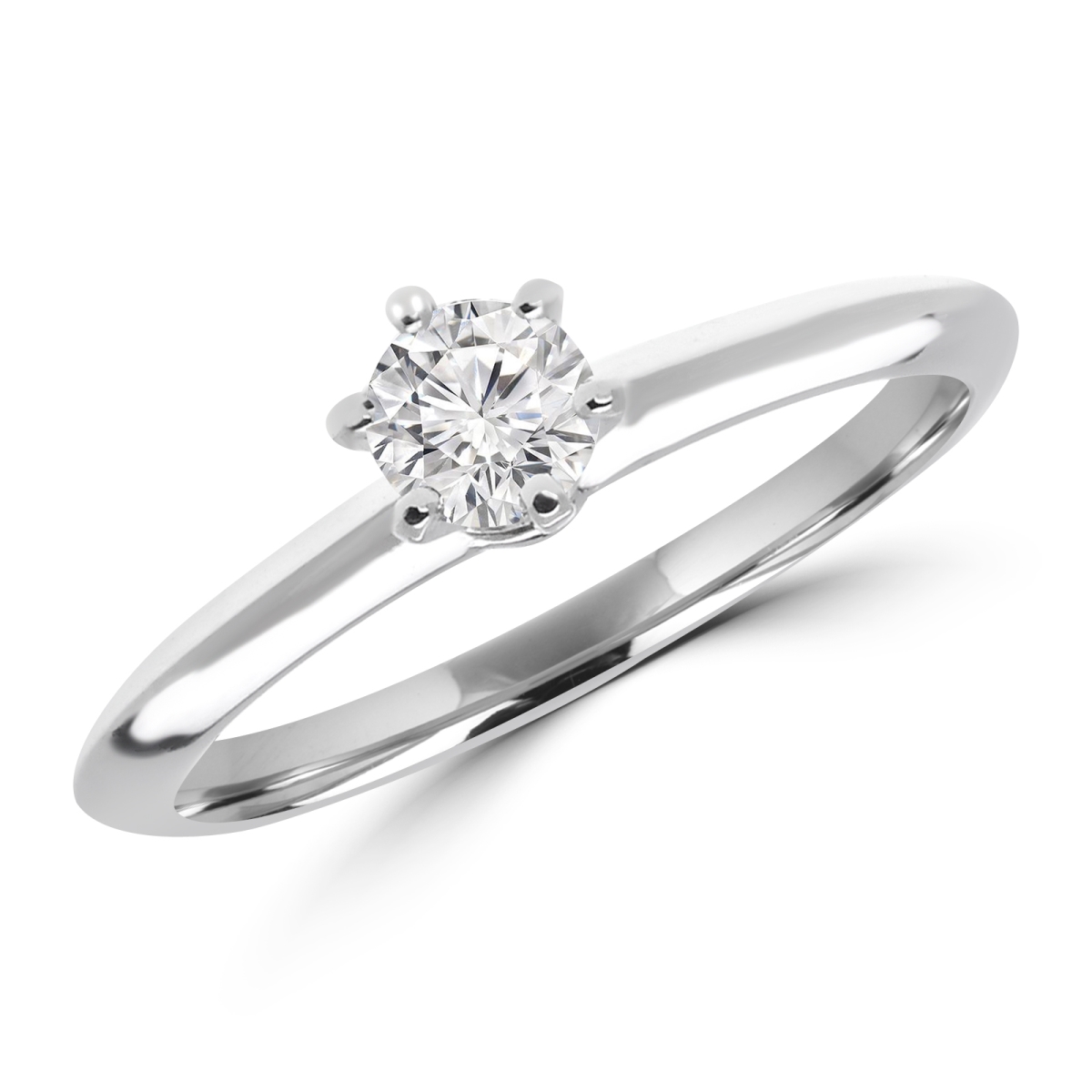 Picture of Majesty Diamonds MD170191-8 0.33 CT Round Diamond Solitaire Engagement Ring in 10K White Gold - Size 8