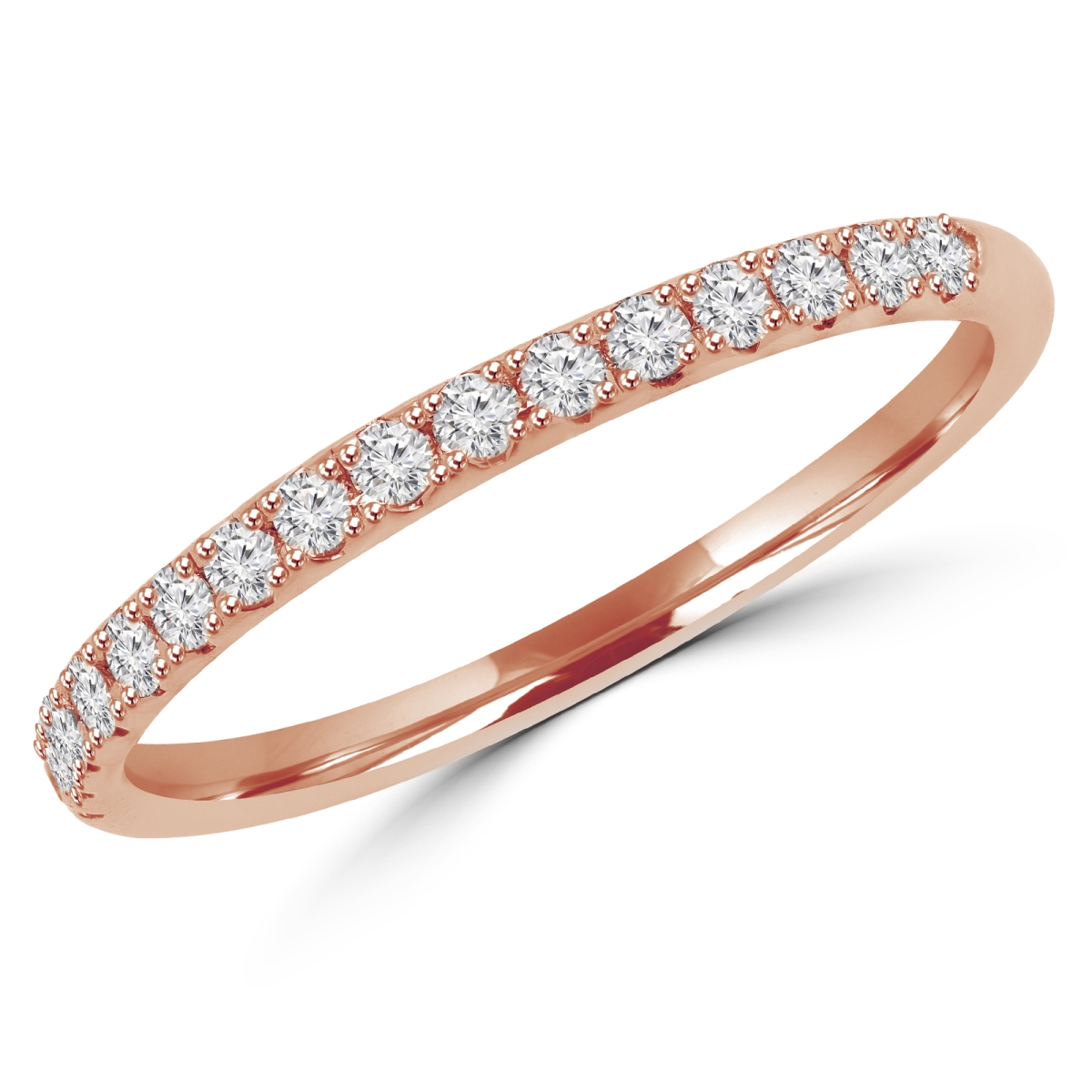 Picture of Majesty Diamonds MD170313-7.75 0.2 CTW Round Diamond Semi-Eternity Wedding Band Ring in 14K Rose Gold&#44; Size 7.75