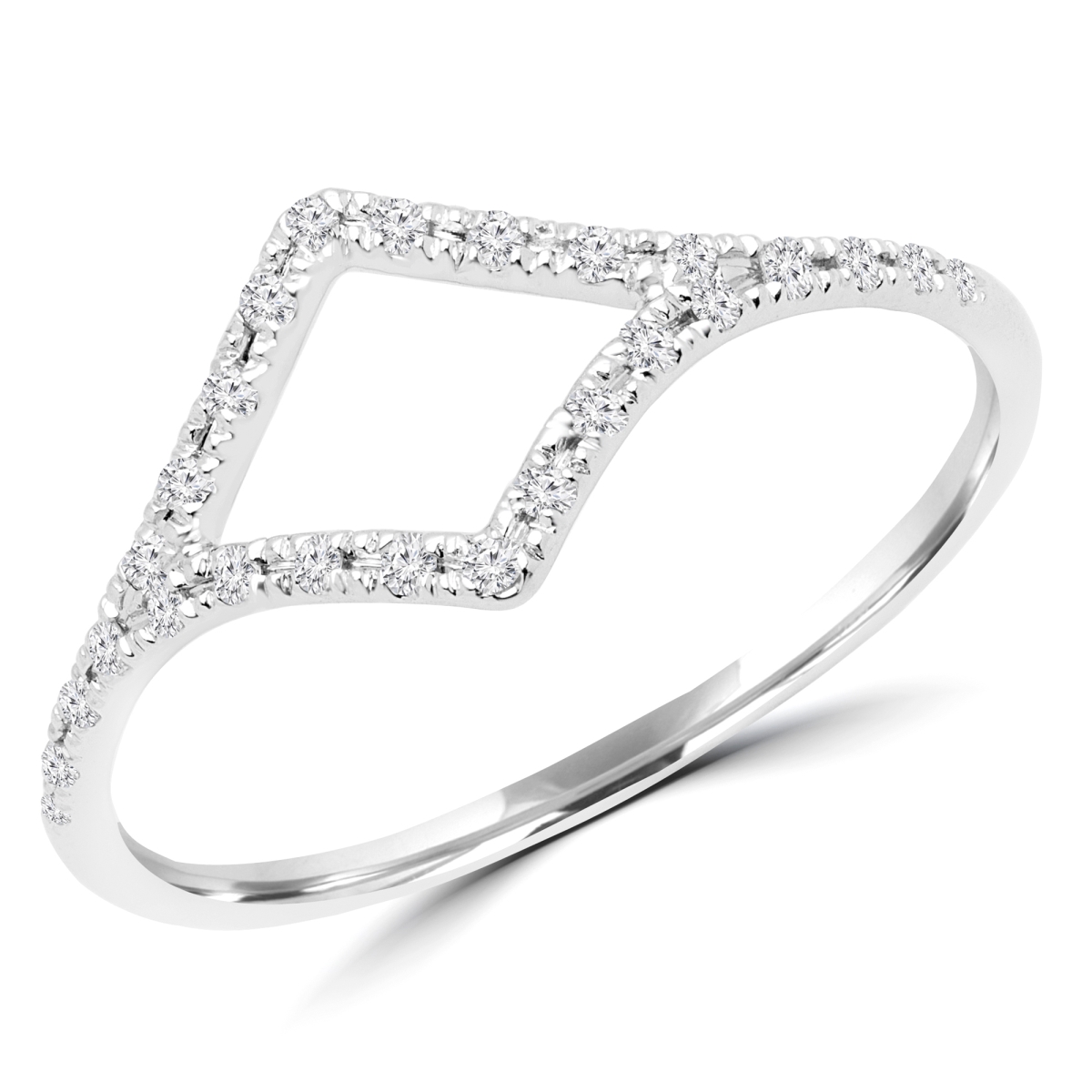 Picture of Majesty Diamonds MDR170053-3 0.1 CTW Round Diamond Cocktail Ring in 14K White Gold - 3