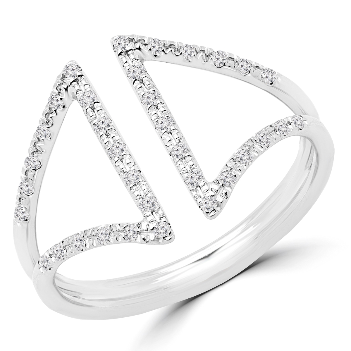 0.12 CTW Round Diamond Cocktail Ring in 14K White Gold - 4.25