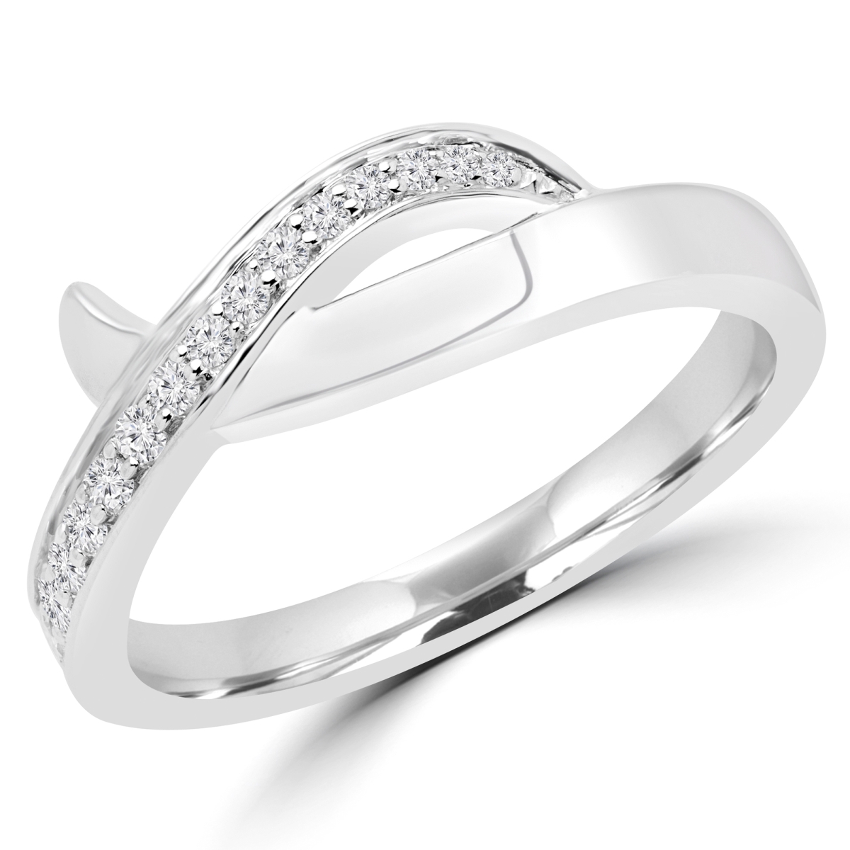 Picture of Majesty Diamonds MDR170054-8.75 0.16 CTW Round Diamond Cocktail Ring in 14K White Gold - 8.75