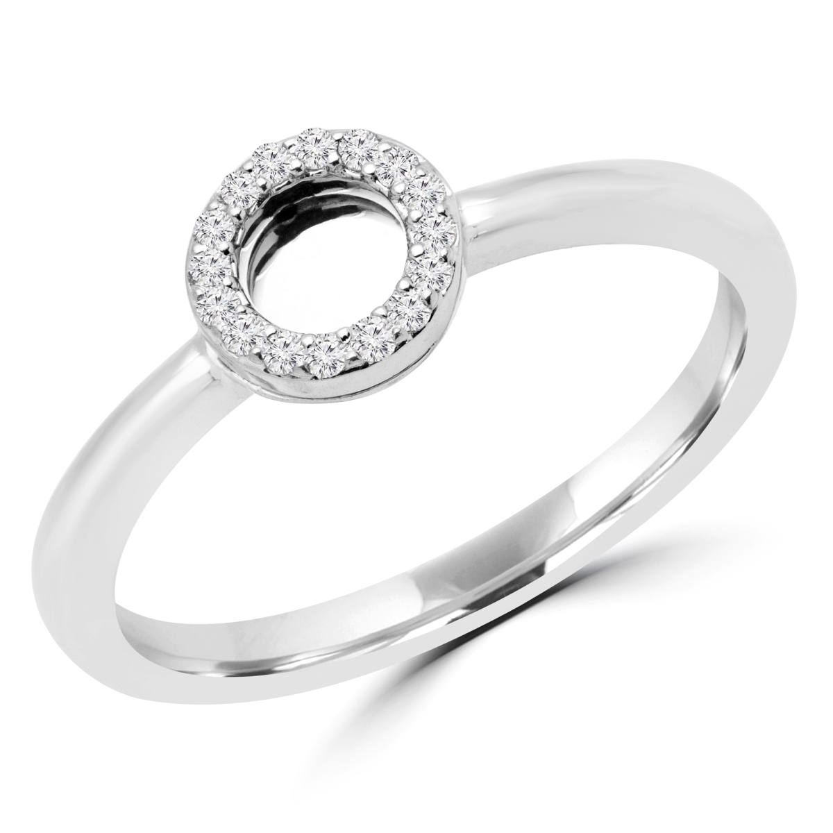 Picture of Majesty Diamonds MDR170066-P 0.1 CTW Round Diamond Cocktail Ring in 14K White Gold