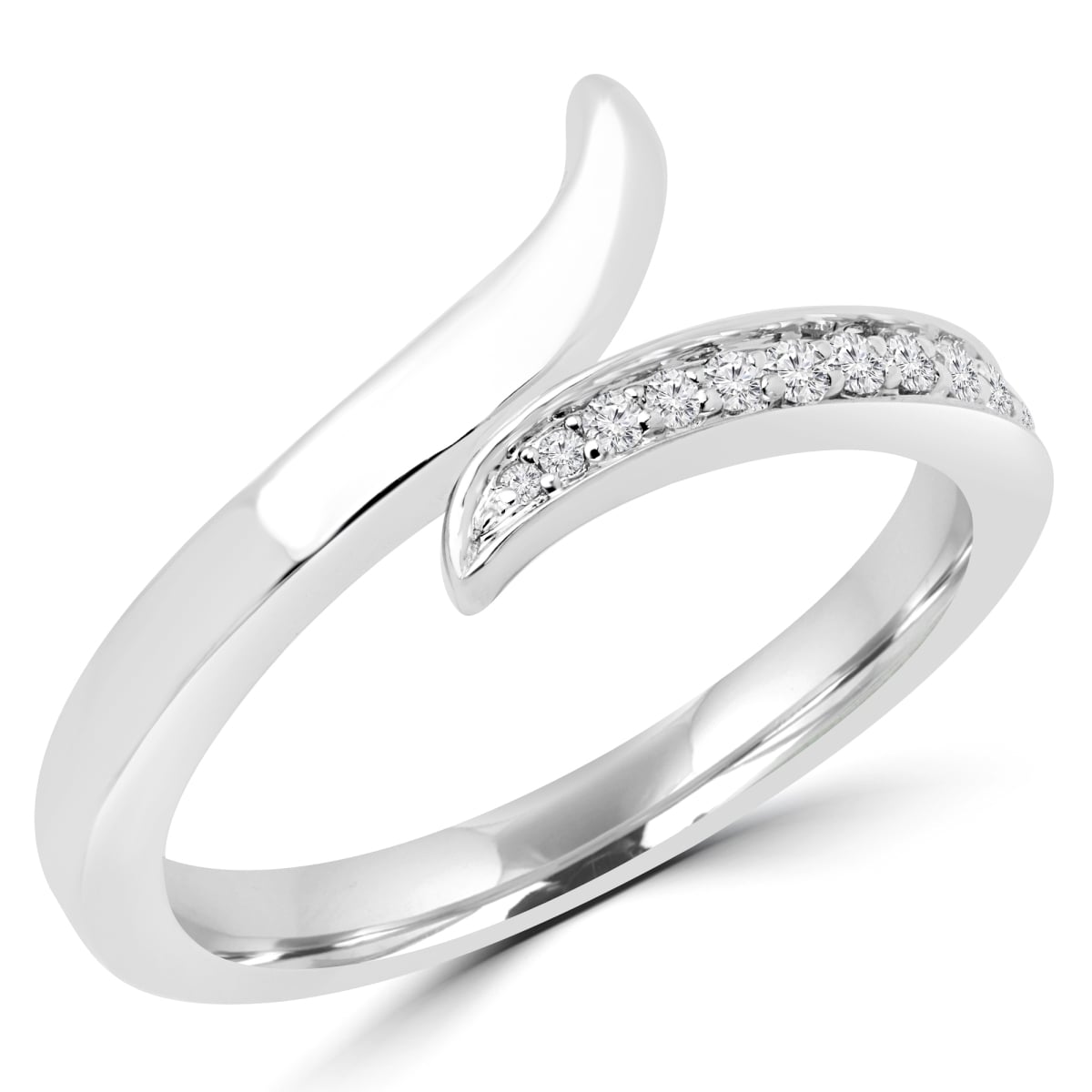 0.13 CTW Round Diamond Eternity Wedding Band Ring in 14K White Gold - Size 5