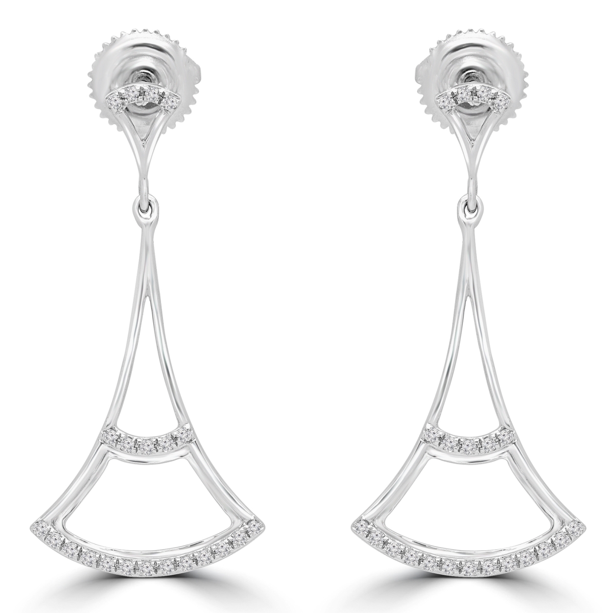 MDR180011 0.12 CTW Round Diamond Drop & Dangle Earrings in 10K White Gold -  Majesty Diamonds