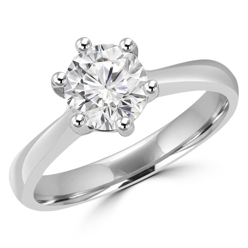Picture of Majesty Diamonds MD180516-P 0.6 CT Round Diamond Solitaire Engagement Ring in 14K White Gold