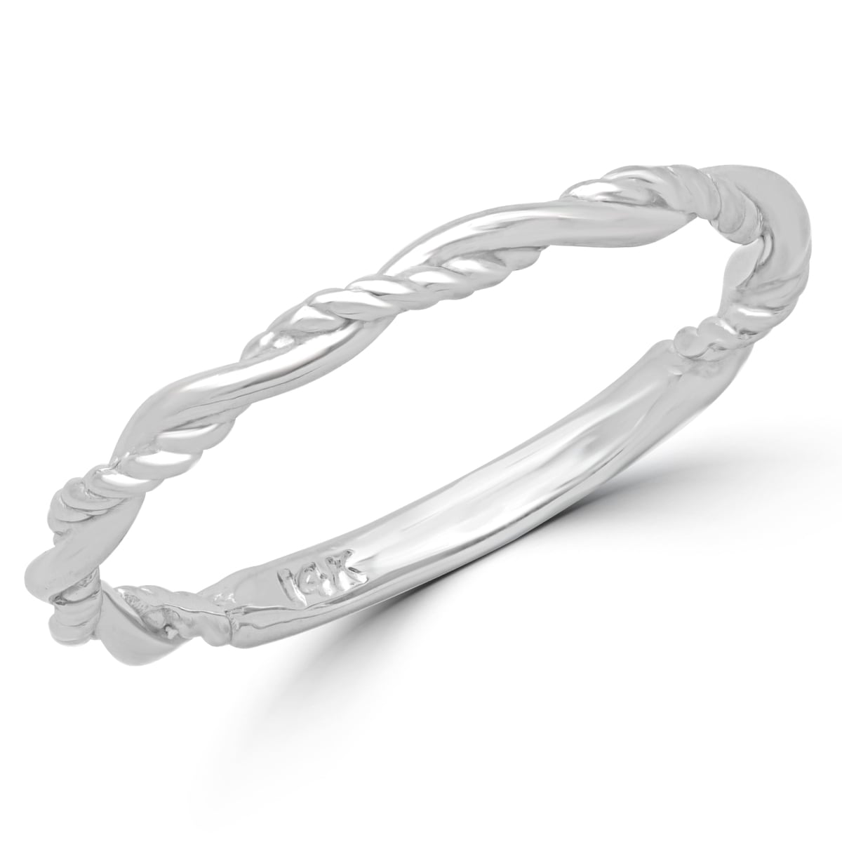 Classic Wedding Band Ring in 14K White Gold - Size 8.5