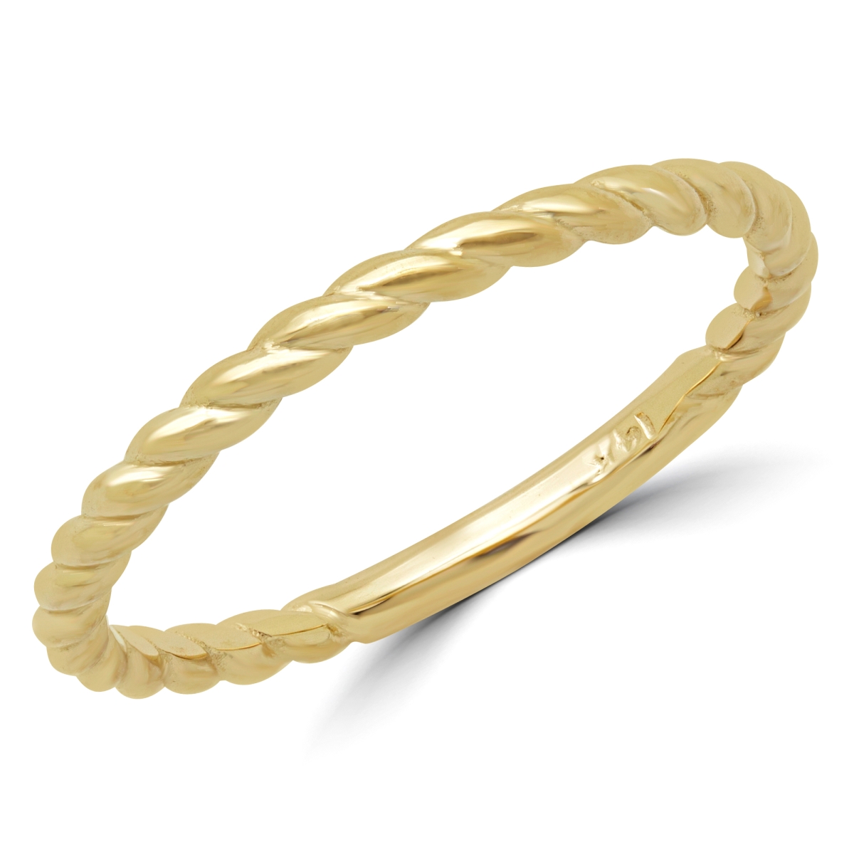 MD180604-5.75 Braided Rope Classic Wedding Band Ring in 14K Yellow Gold - Size 5.75