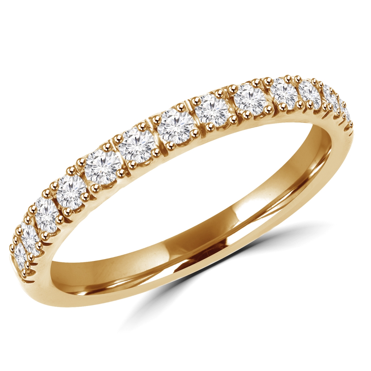 Picture of Majesty Diamonds MD180187-4.5 0.3 CTW Round Diamond Semi-Eternity Wedding Band Ring in 14K Yellow Gold - Size 4.5
