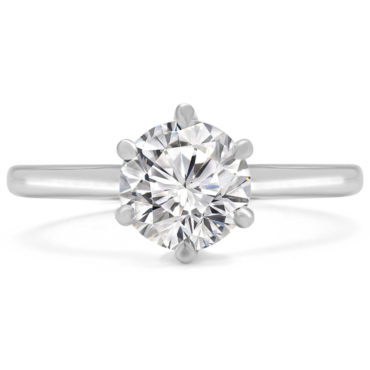 Picture of Majesty Diamonds MD190169-P 0.75 CT Round Diamond 6-Prong Solitaire Engagement Ring in 14K White Gold