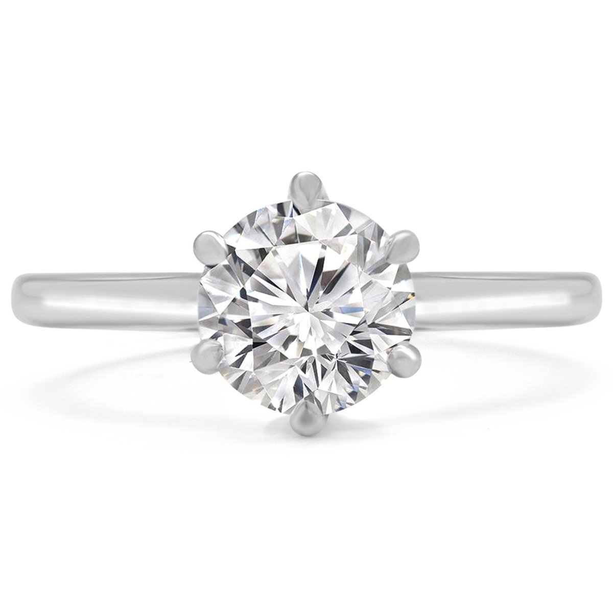 Picture of Majesty Diamonds MD190169-P 0.75 CT Round Diamond 6-Prong Solitaire Engagement Ring in 14K White Gold