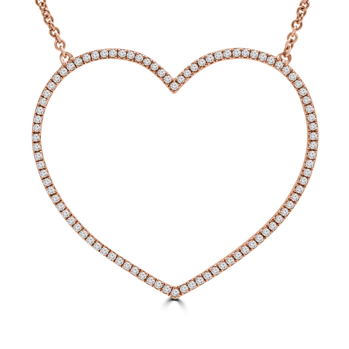 Picture of Majesty Diamonds MD190329 0.33 CTW Round Diamond Heart Necklace in 14K Rose Gold