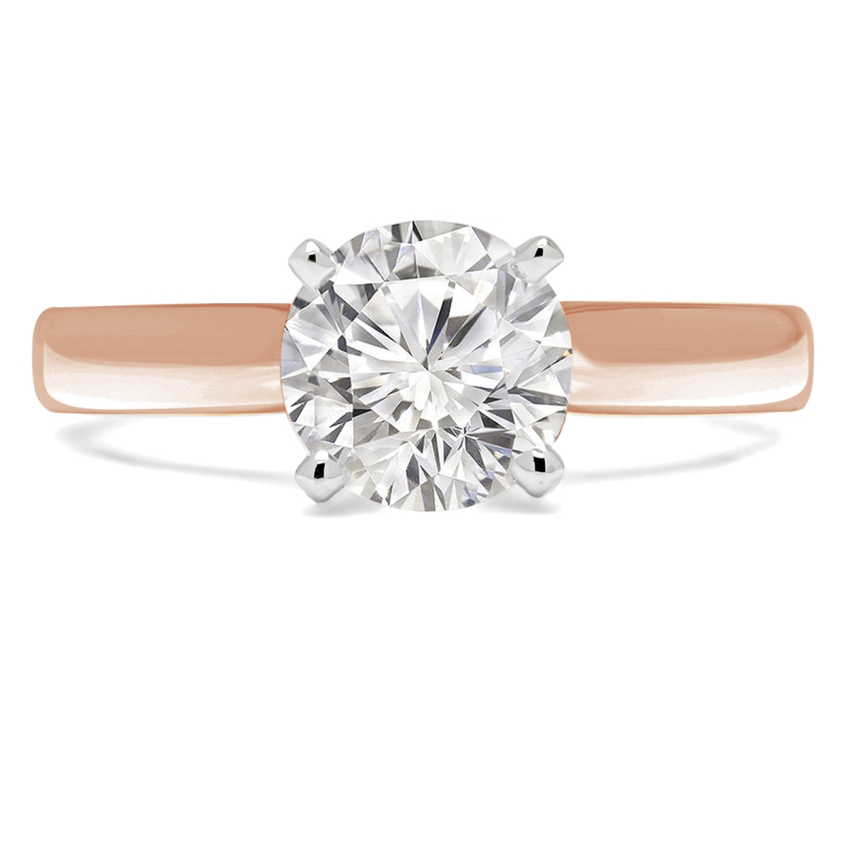 0.33 CT Round Diamond Solitaire Engagement Ring in 14K Rose Gold