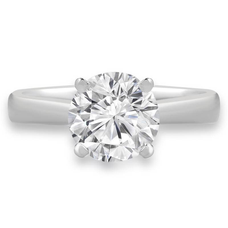 0.33 CT Round Diamond Solitaire Engagement Ring in 14K White Gold - Size 6.5