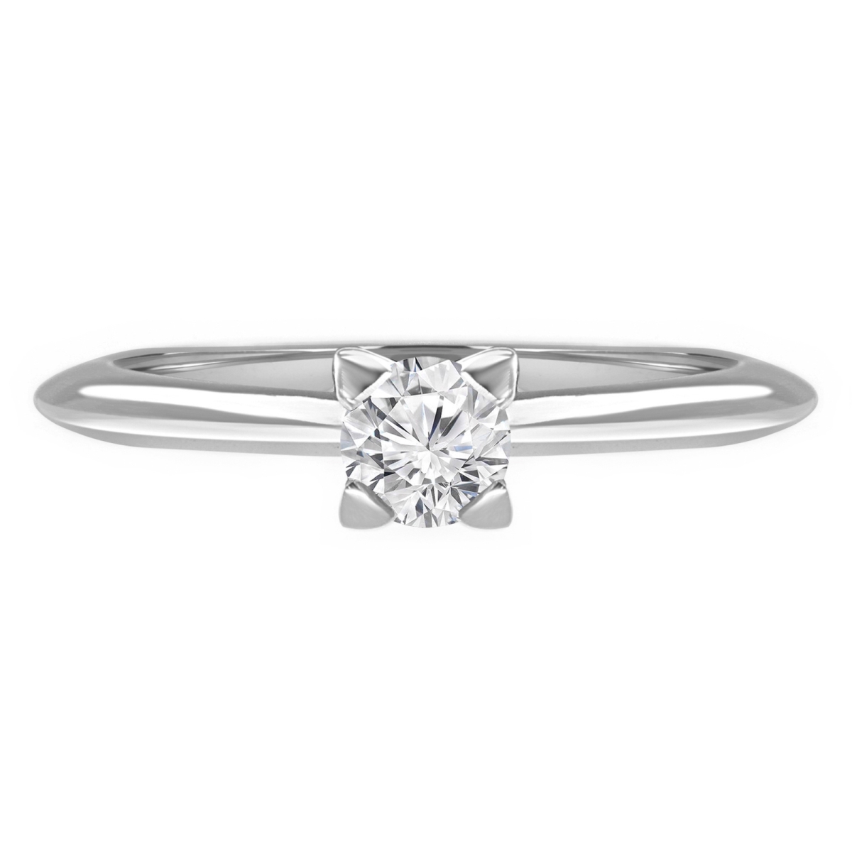 0.4 CT Round Diamond Solitaire Engagement Ring in 14K White Gold - Size 4.75