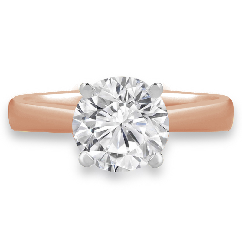 Picture of Majesty Diamonds MD190453-3.25 0.38 CT Round Diamond Solitaire Engagement Ring in 14K Rose Gold - Size 3.25