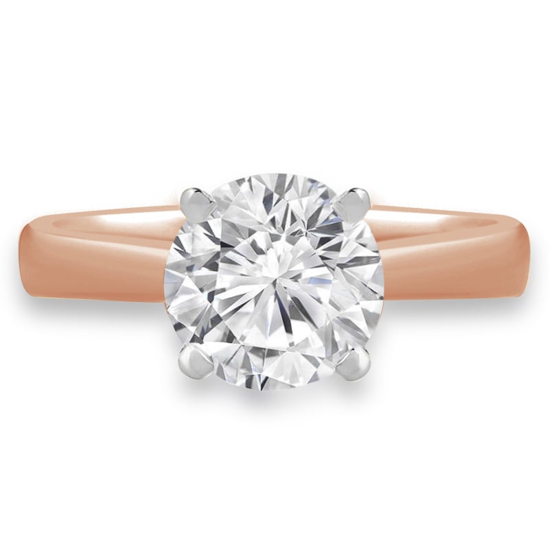 0.38 CT Round Diamond Solitaire Engagement Ring in 14K Rose Gold - Size 9