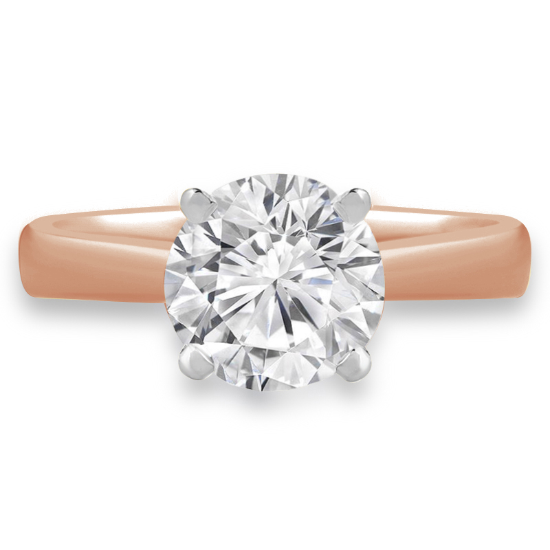 0.4 CT Round Diamond Solitaire Engagement Ring in 14K Rose Gold - Size 4.5