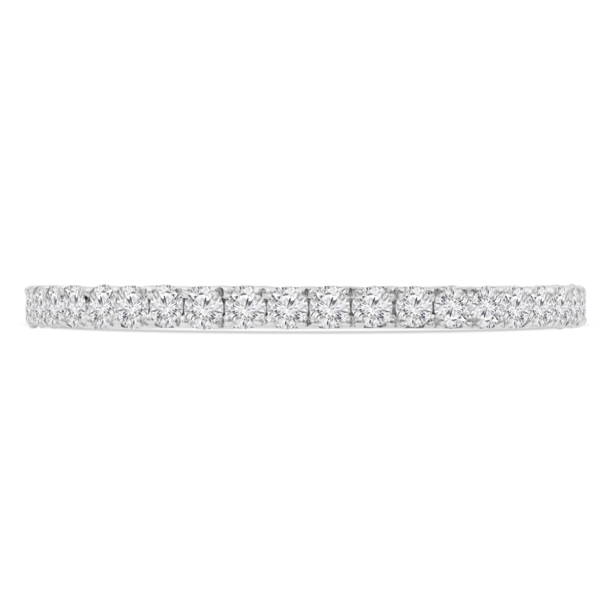 MD210406-8.5 0.33 CTW Round Diamond 0.75 Way Semi-Eternity Anniversary Wedding Band Ring in 14K White Gold - Size 8.5