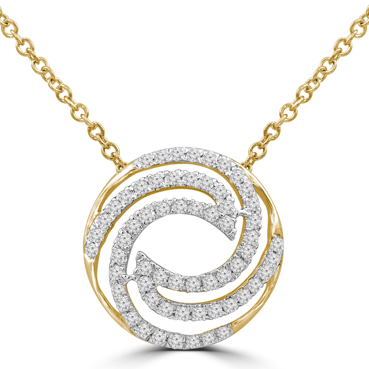 0.33 CTW Round Diamond Circle Necklace in 14K Yellow Gold