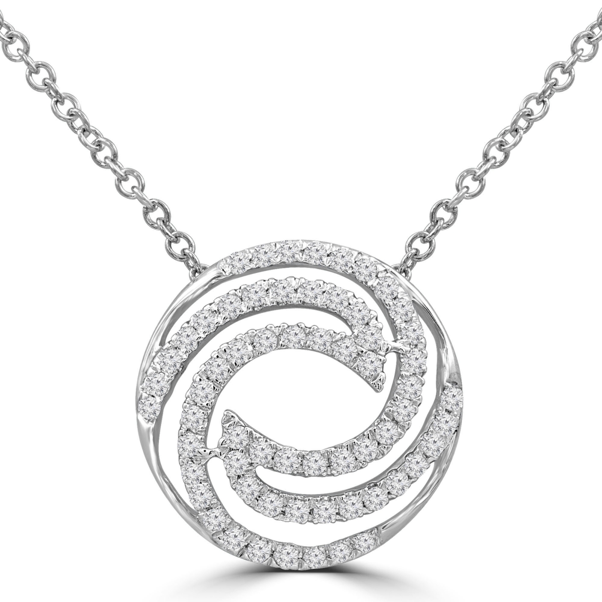 MDR210048 0.33 CTW Round Diamond Circle Necklace in 14K White Gold