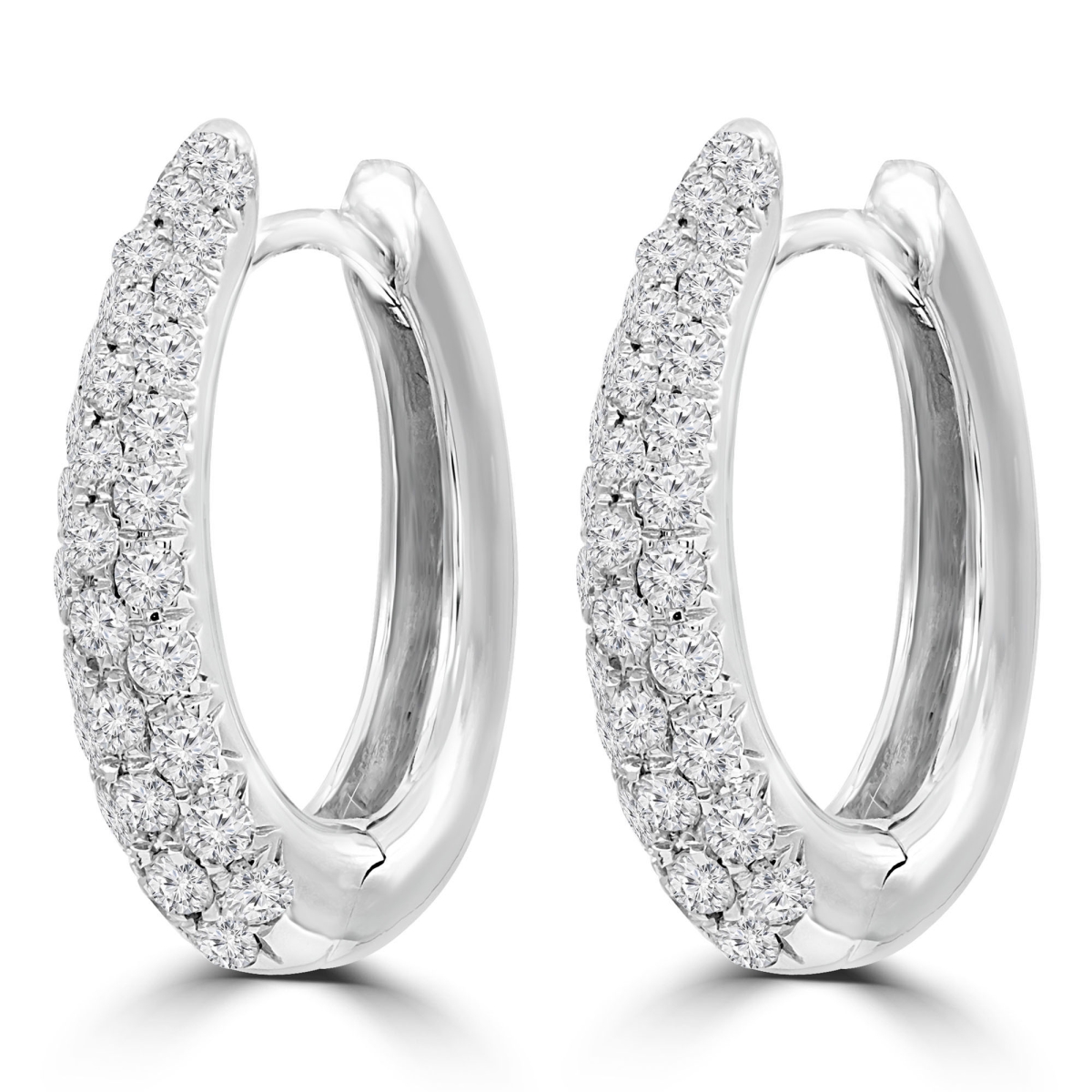 0.88 CTW Round Diamond Three-Row Dangle & Drop Earrings in 14K White Gold -  Great Gems, GR3069036