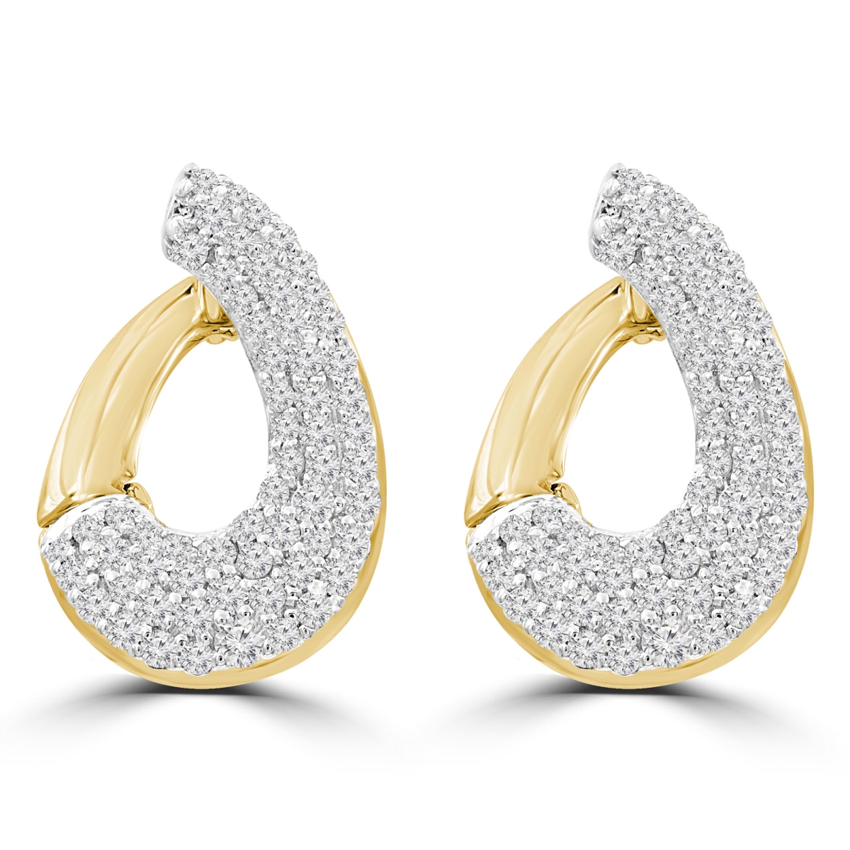 0.5 CTW Round Diamond Dangle & Drop Earrings in 14K Yellow Gold