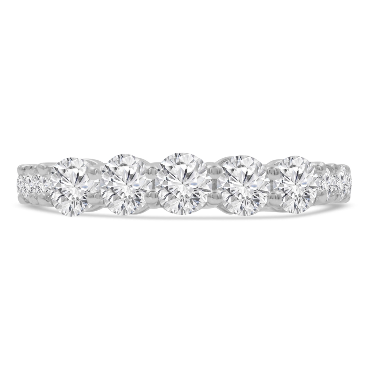 Picture of Majesty Diamonds MD210372-3.5 1.4 CTW Round Diamond Five-Stone Ring with Accents in 14K White Gold - Size 3.5