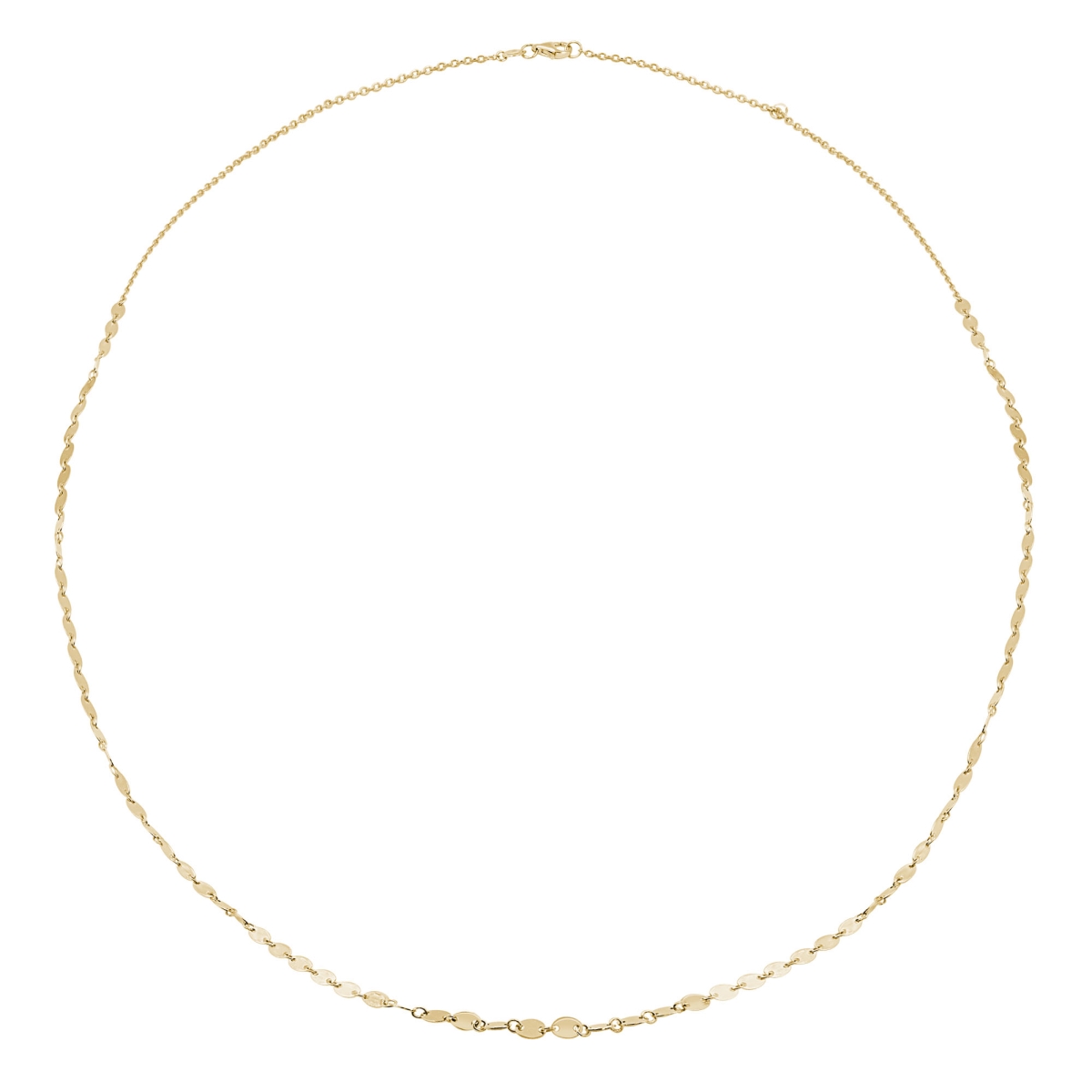 Oval Disc Necklace in 14K Yellow Gold