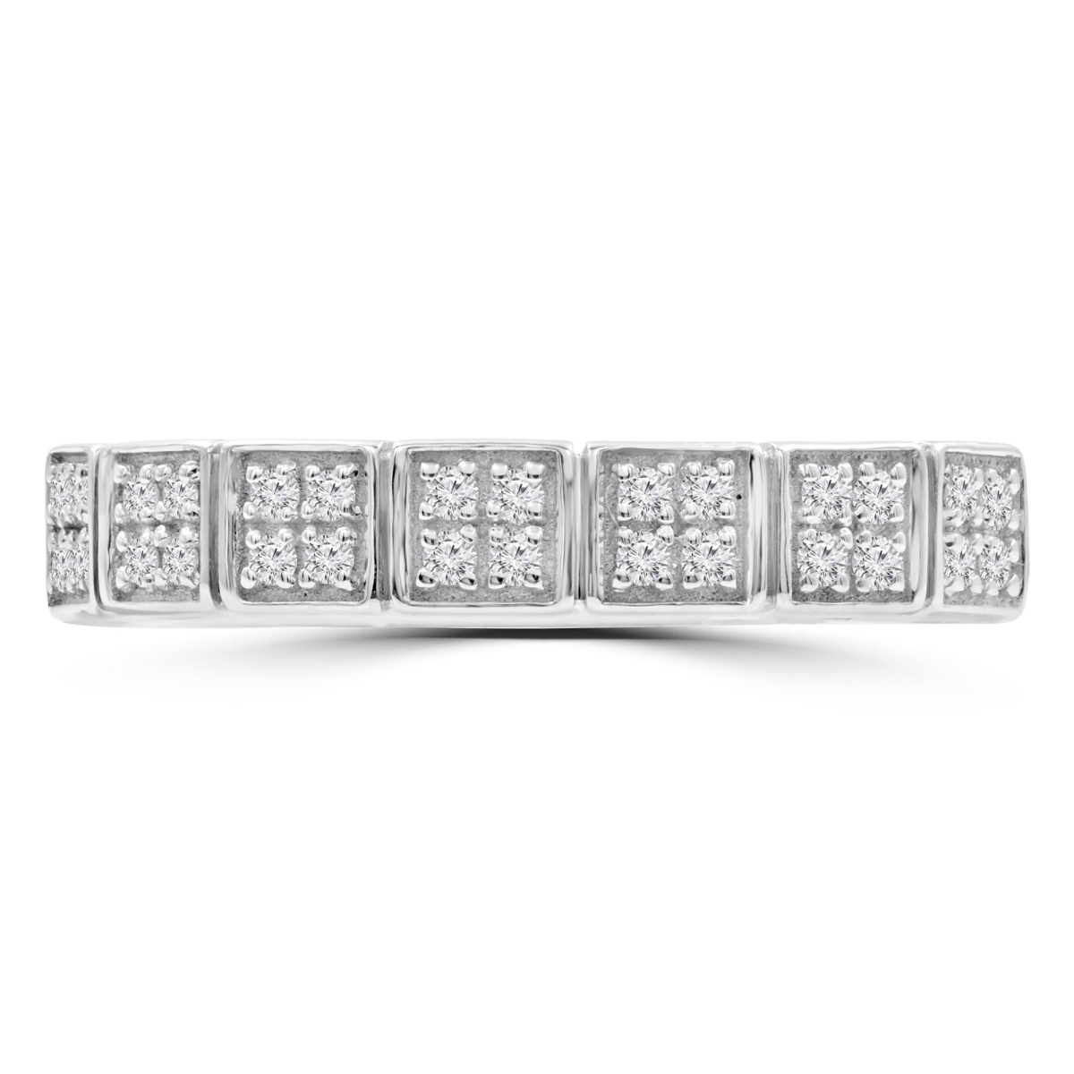 0.14 CTW Round Diamond Cluster Cocktail Ring in 14K White Gold - Size 3