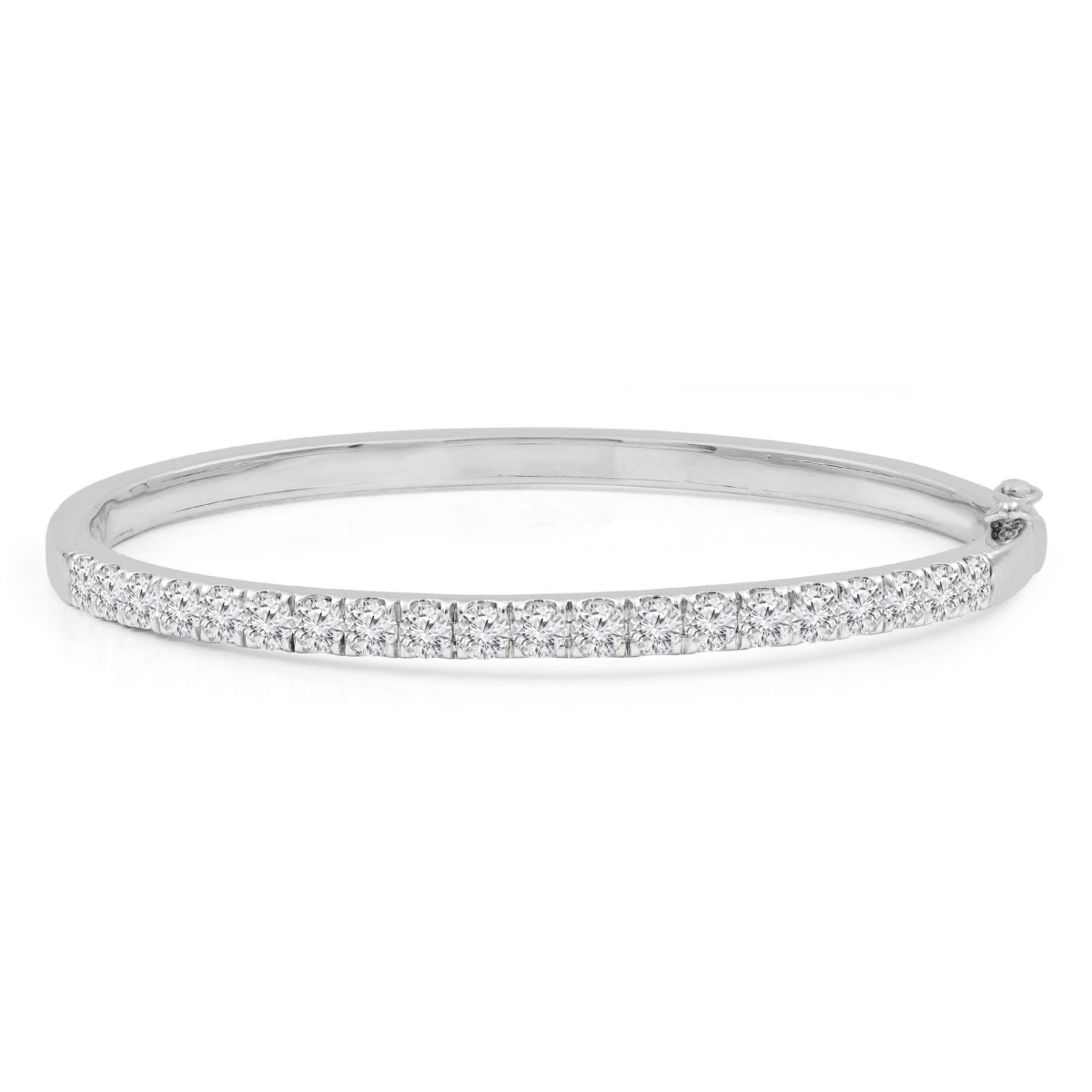 2.75 CTW Round Diamond Bangle Bracelet in 14K White Gold