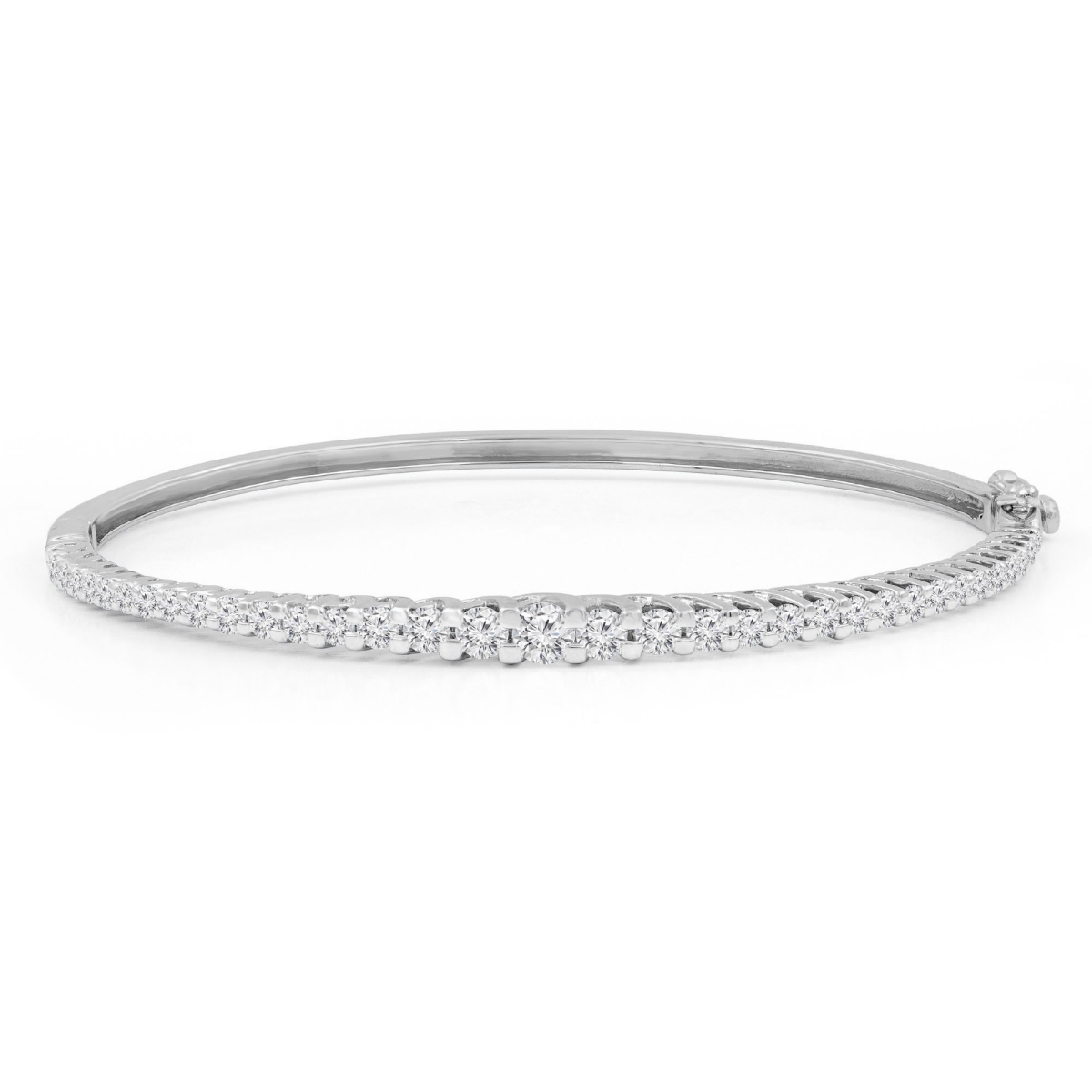 MDR210124 1.8 CTW Round Diamond Graduated Bangle Bracelet in 14K White Gold