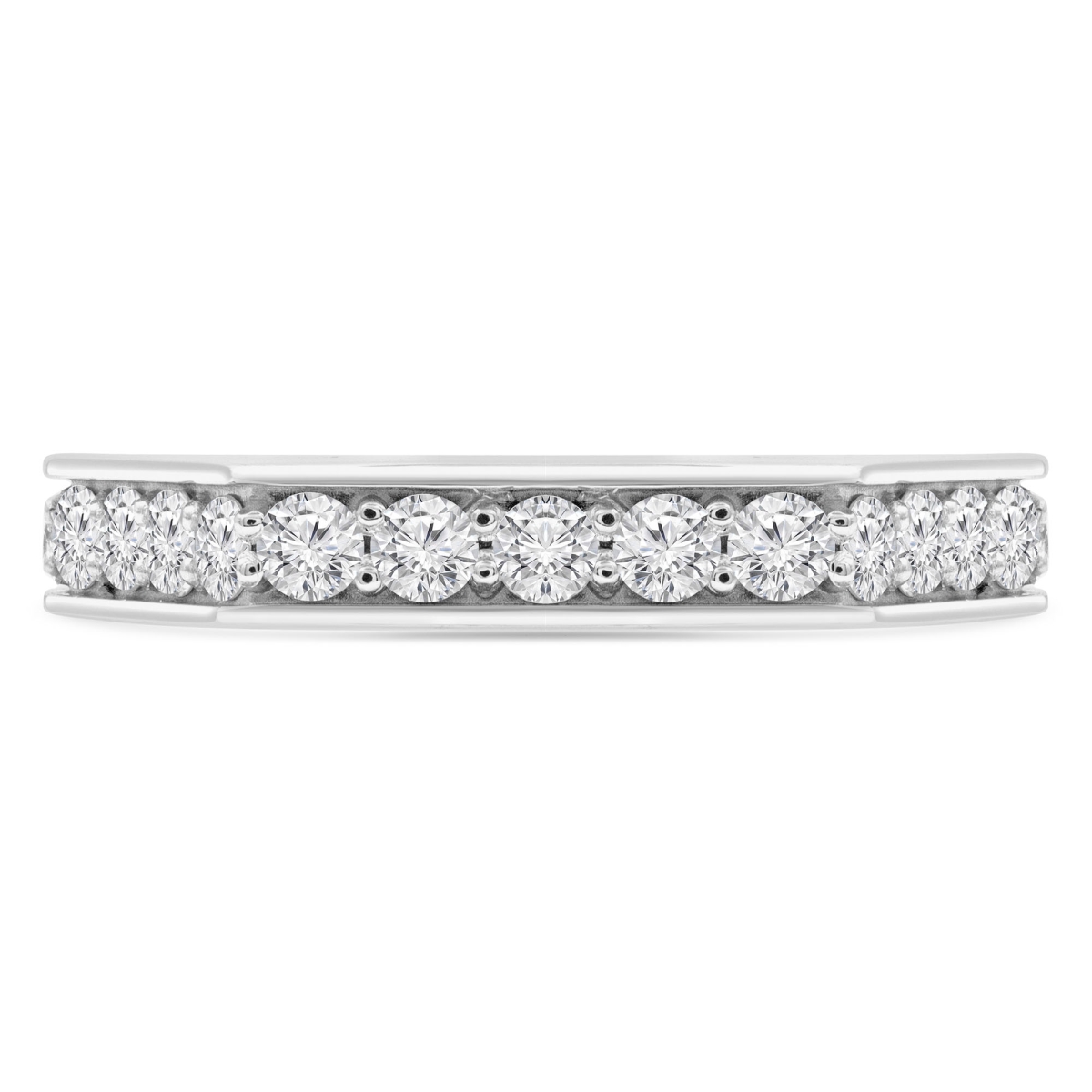 0.6 CTW Round Diamond 0.75 Way Semi-Eternity Anniversary Wedding Band Ring in 14K White Gold - Size 7
