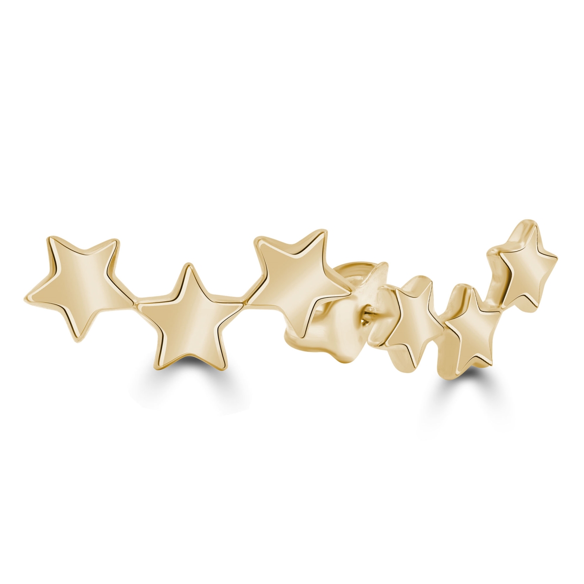 Three Star Stud Earrings in 14K Yellow Gold