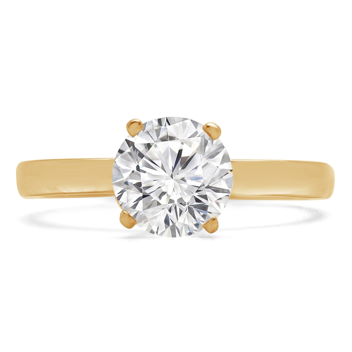 1.1 CT Round Diamond Solitaire Engagement Ring in 14K Yellow Gold - Size 3