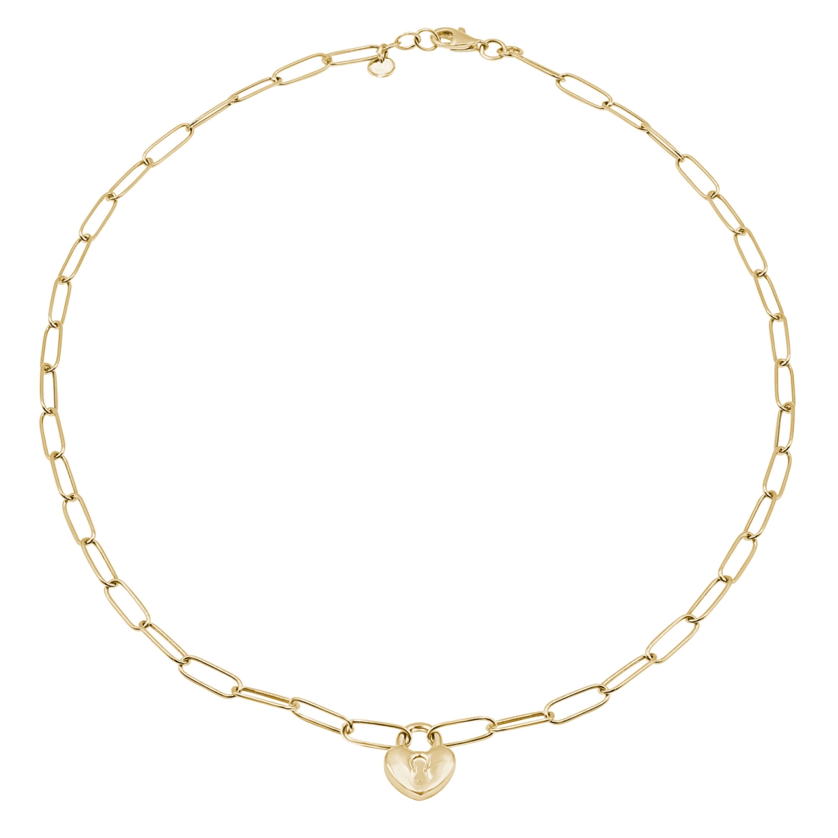 Heart Lock Necklace in 14K Yellow Gold