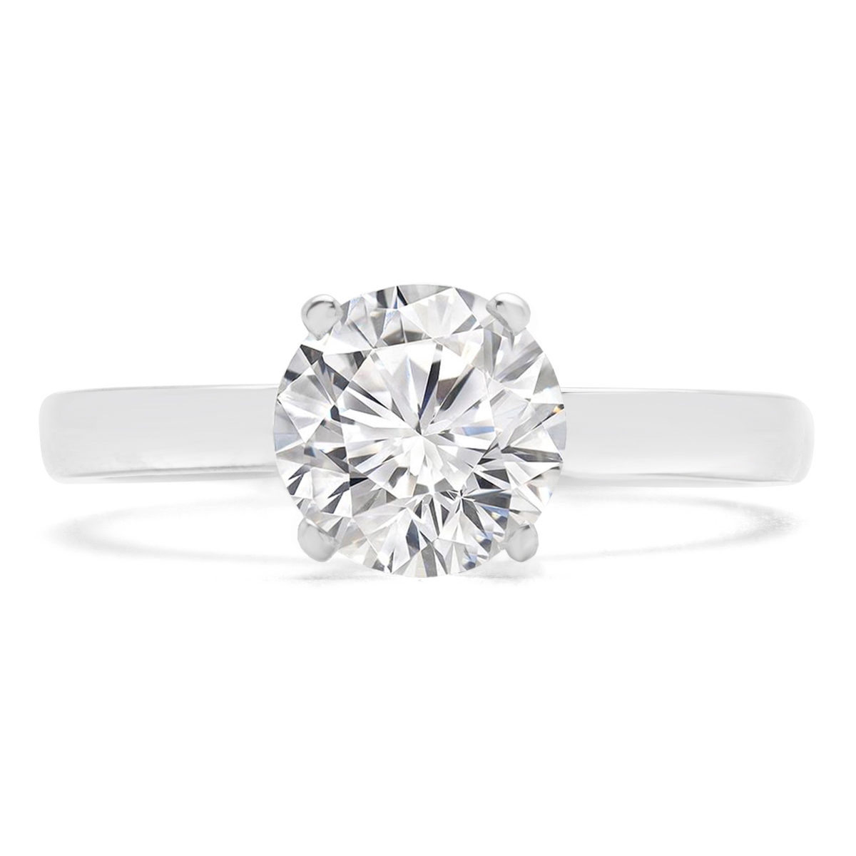 1 CT Round Diamond Solitaire Engagement Ring in 14K White Gold - Size 8