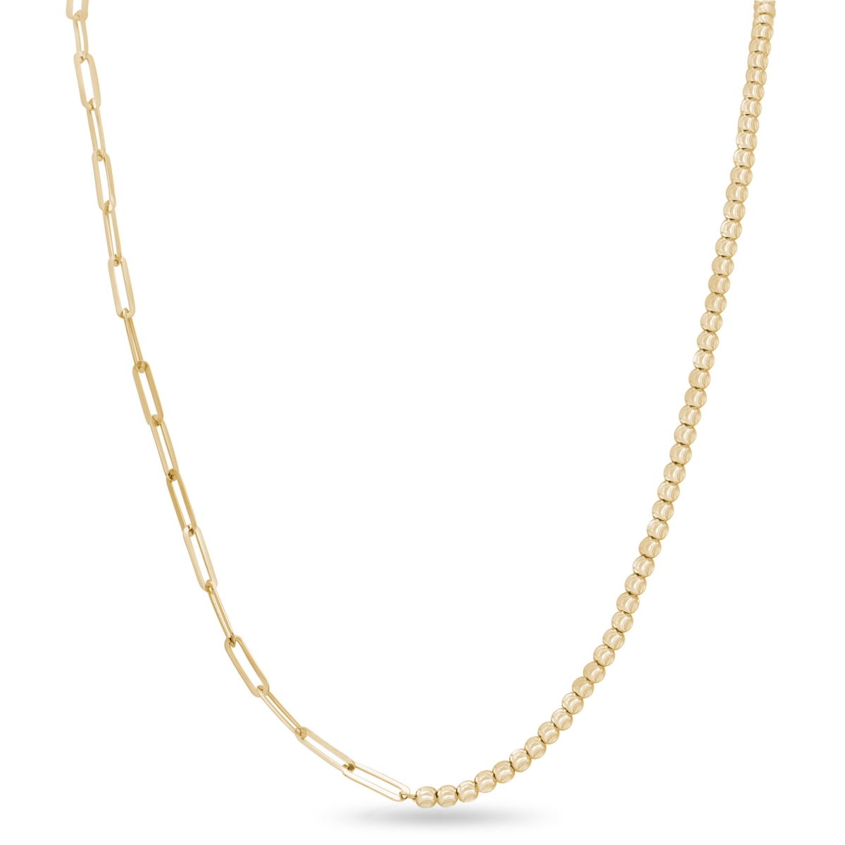 Picture of Majesty Diamonds MDR220248 Paper Clip Bead Chain Necklace in 14K Yellow Gold