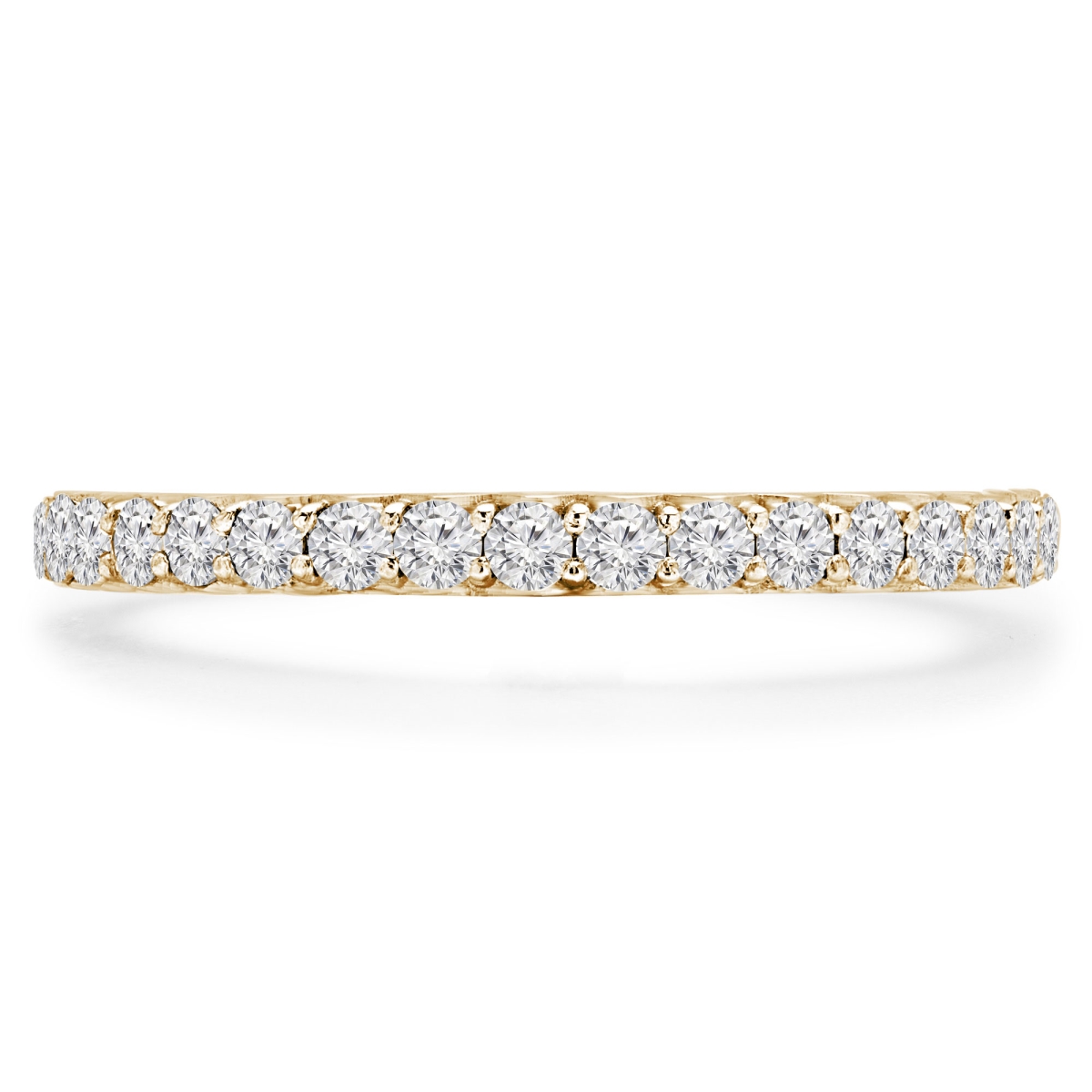 0.5 CTW Round Diamond 0.75 Way Shared-Prong Semi-Eternity Anniversary Wedding Band Ring in 14K Yellow Gold - Size 9