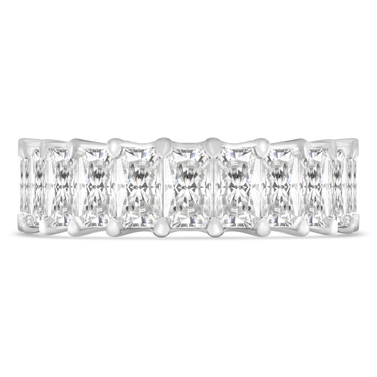 MD240313 6.4 CTW Radiant Lab Created Diamond Full Eternity Anniversary Wedding Band Ring in 14K White Gold - Size 6.5