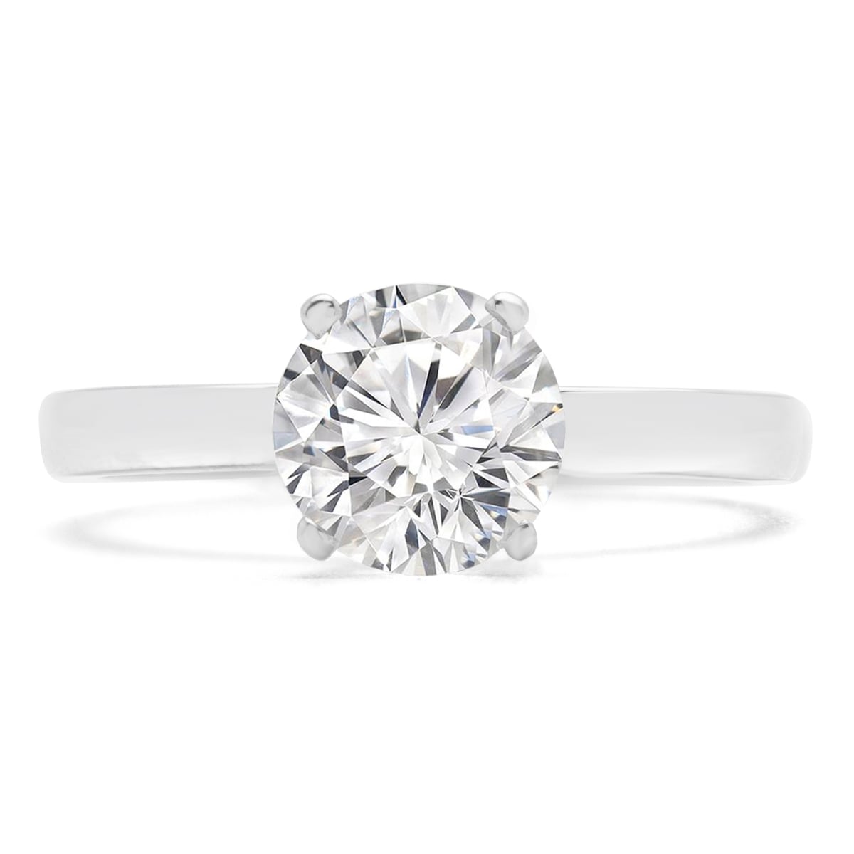 1.05 CT Round Lab Created Diamond Solitaire Engagement Ring in 14K White Gold - Size 3