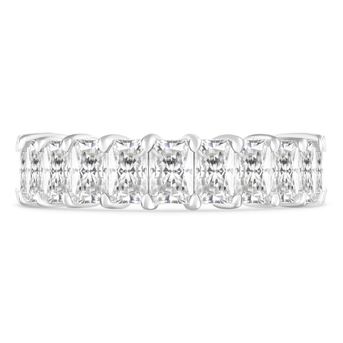 4.4 CTW Radiant Lab Created Diamond Full Eternity Anniversary Wedding Band Ring in 14K White Gold - Size 6