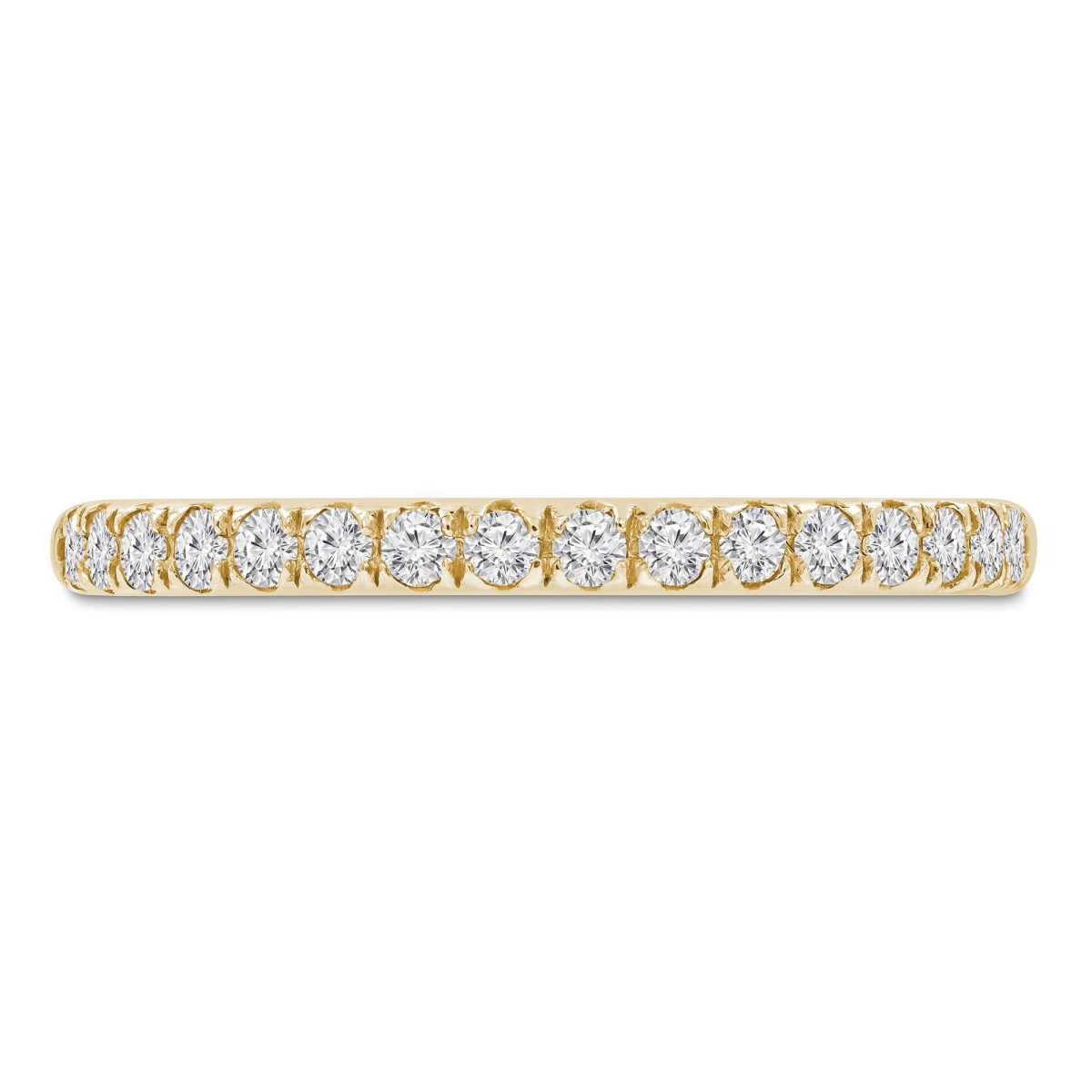 MD230309-3.5 0.33 CTW Round Diamond 0.75 Way Semi-Eternity Anniversary Wedding Band Ring in 14K Yellow Gold - Size 3.5