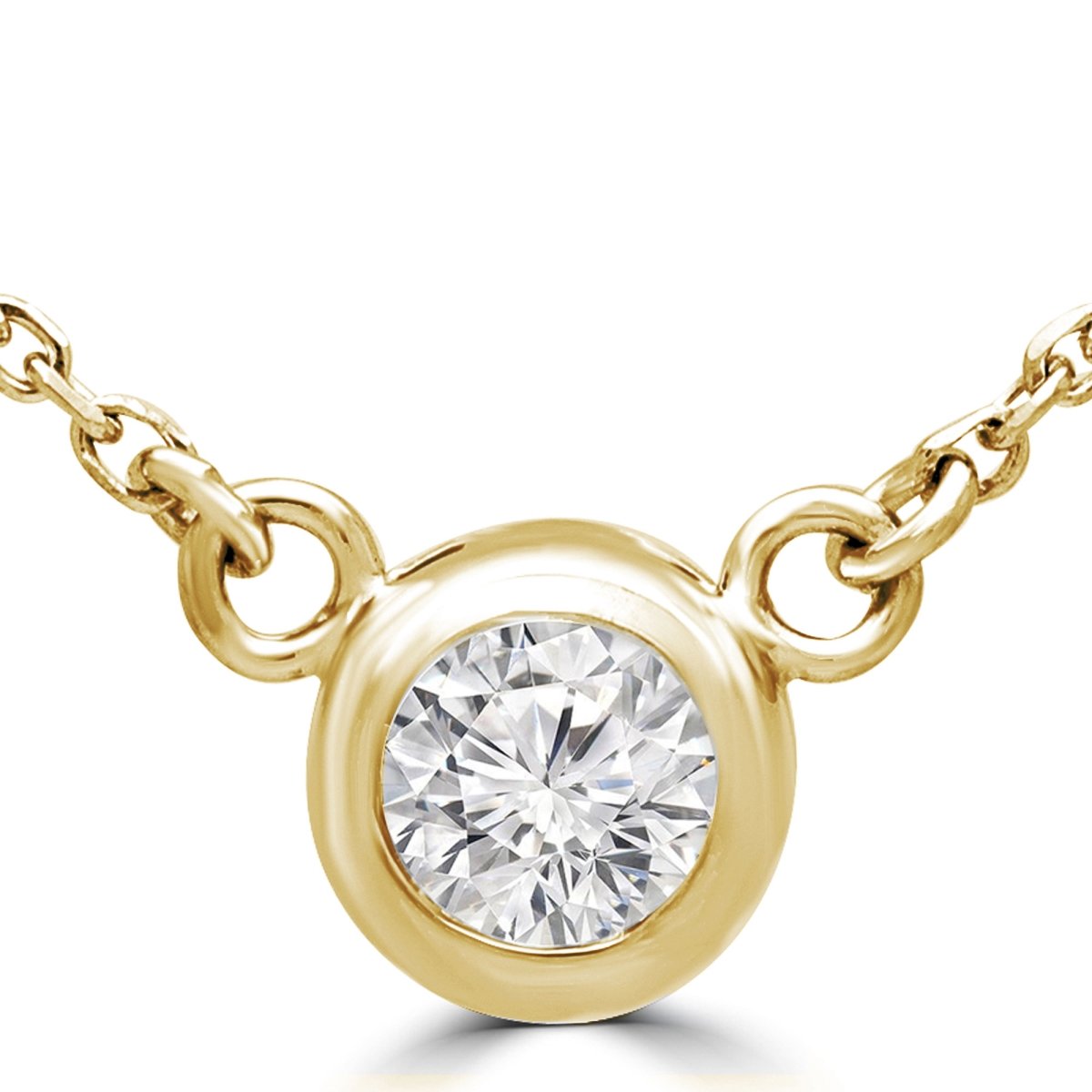 Picture of Majesty Diamonds MD240032 0.25 CT Round Diamond Bezel Set Necklace in 14K Yellow Gold