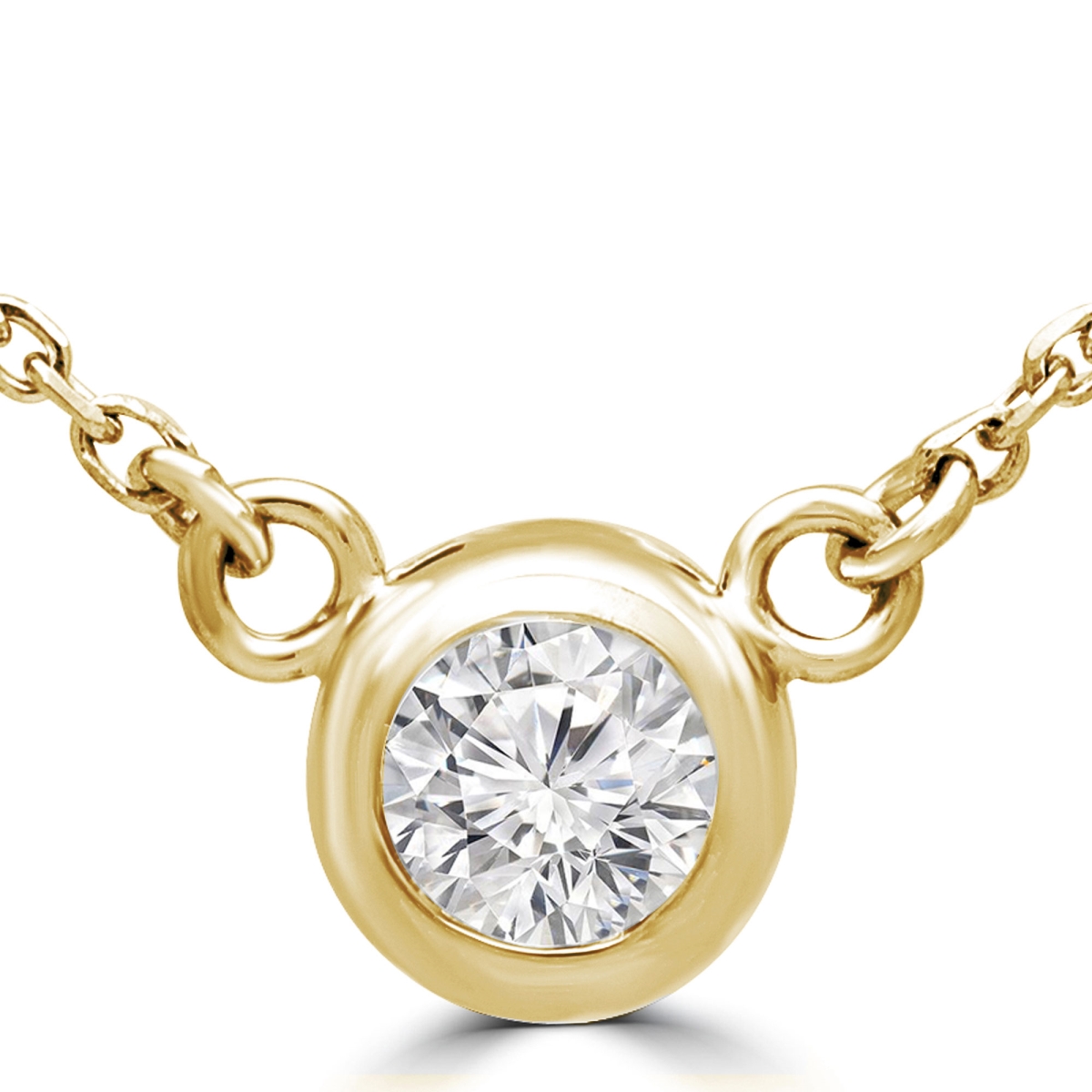Picture of Majesty Diamonds MD240034 0.25 CT Round Diamond Bezel Set Necklace in 14K Yellow Gold