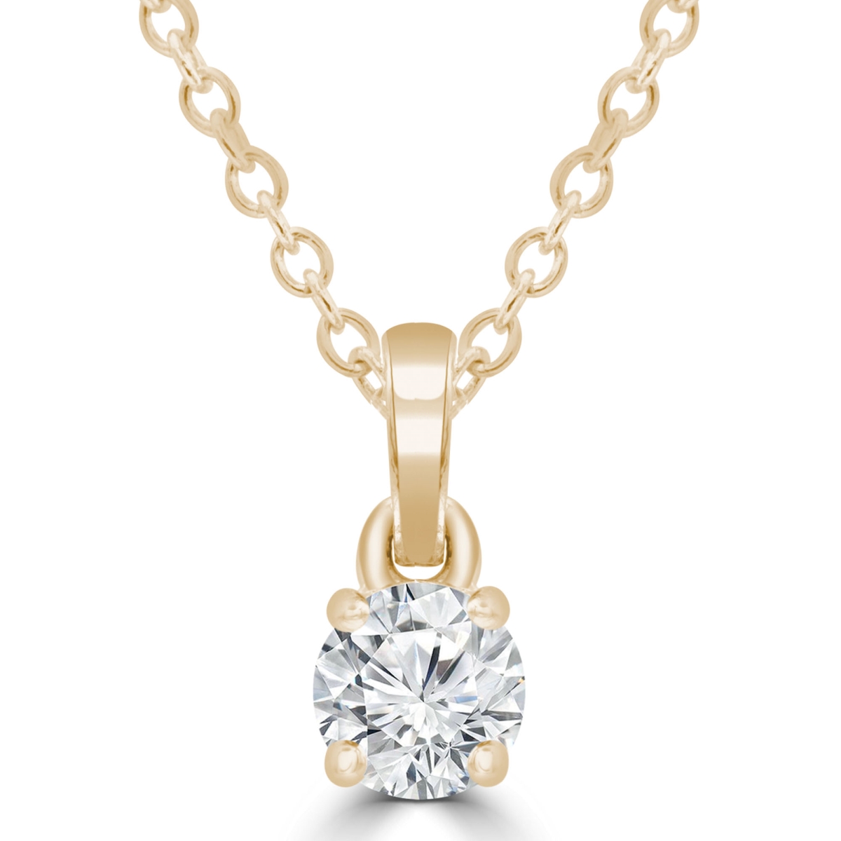 Picture of Majesty Diamonds MD240037 0.25 CT Round Diamond Solitaire Pendant Necklace in 14K Yellow Gold