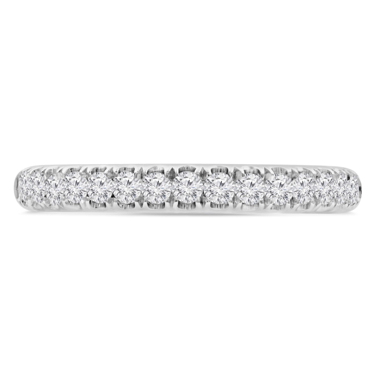 MD250214-9 0.25 CTW Round Lab Created Diamond Semi-Eternity Anniversary Wedding Band Ring - 14K White Gold - Size 9